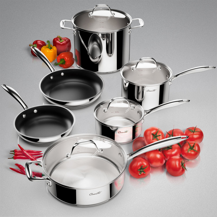 12pc Induction Non Stick Stainless Steel Cookware Kitchen Glass Lids Pot Pan Set 12pc Induction Non Stick Stainless Steel Cookware Kitchen Glass Lids Pot Pan Set