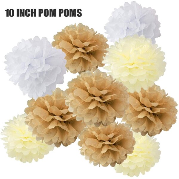 10PCS 8" 10" 12" Tissue Paper Pom Poms Flower Balls Wedding Party Hanging Decor