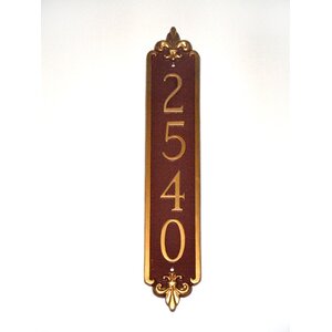 Fleur de Lis 4-Line Address Plaque