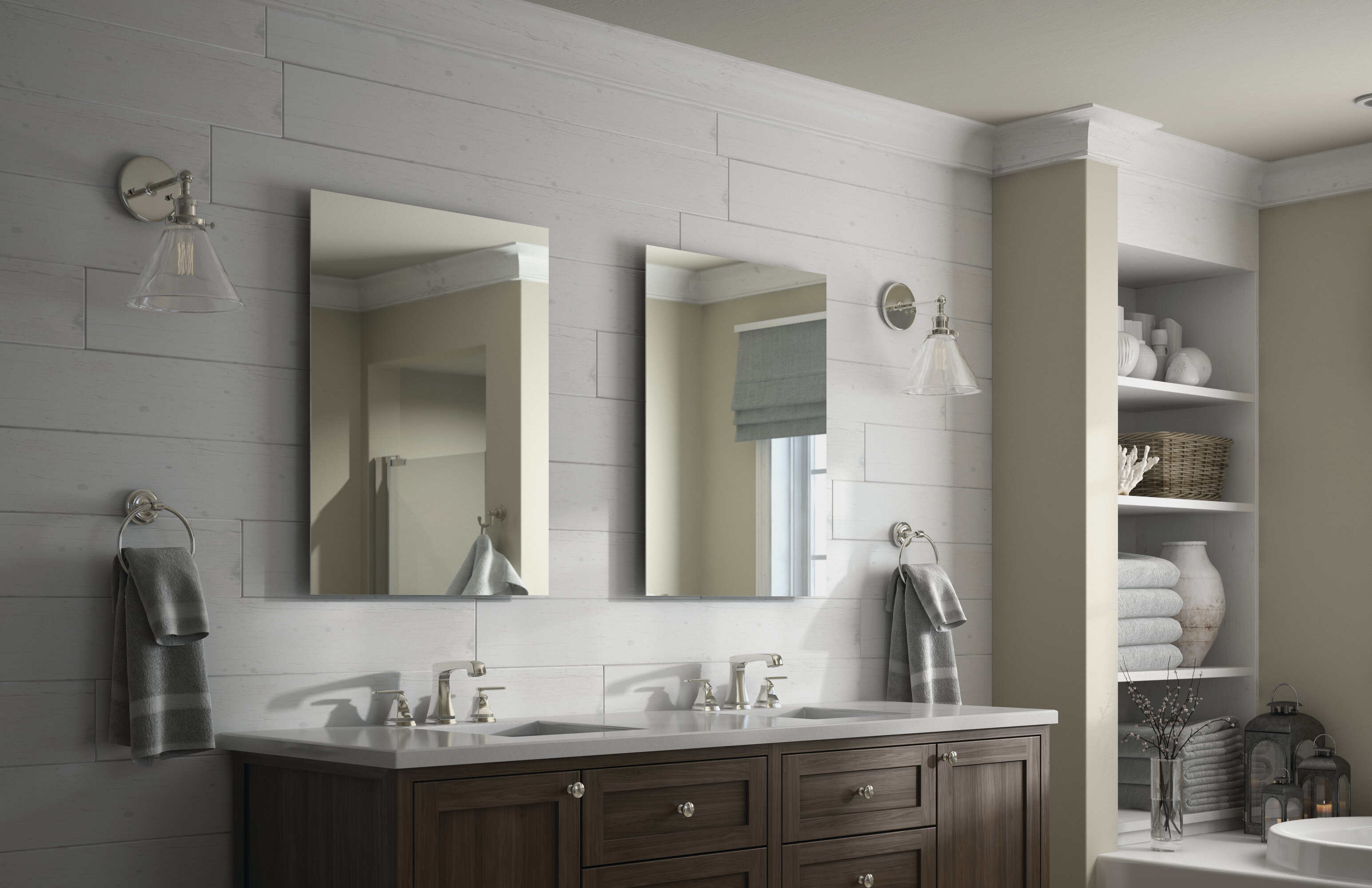 Delta Rectangular Standard Float Mount Frameless Bathroom Vanity
