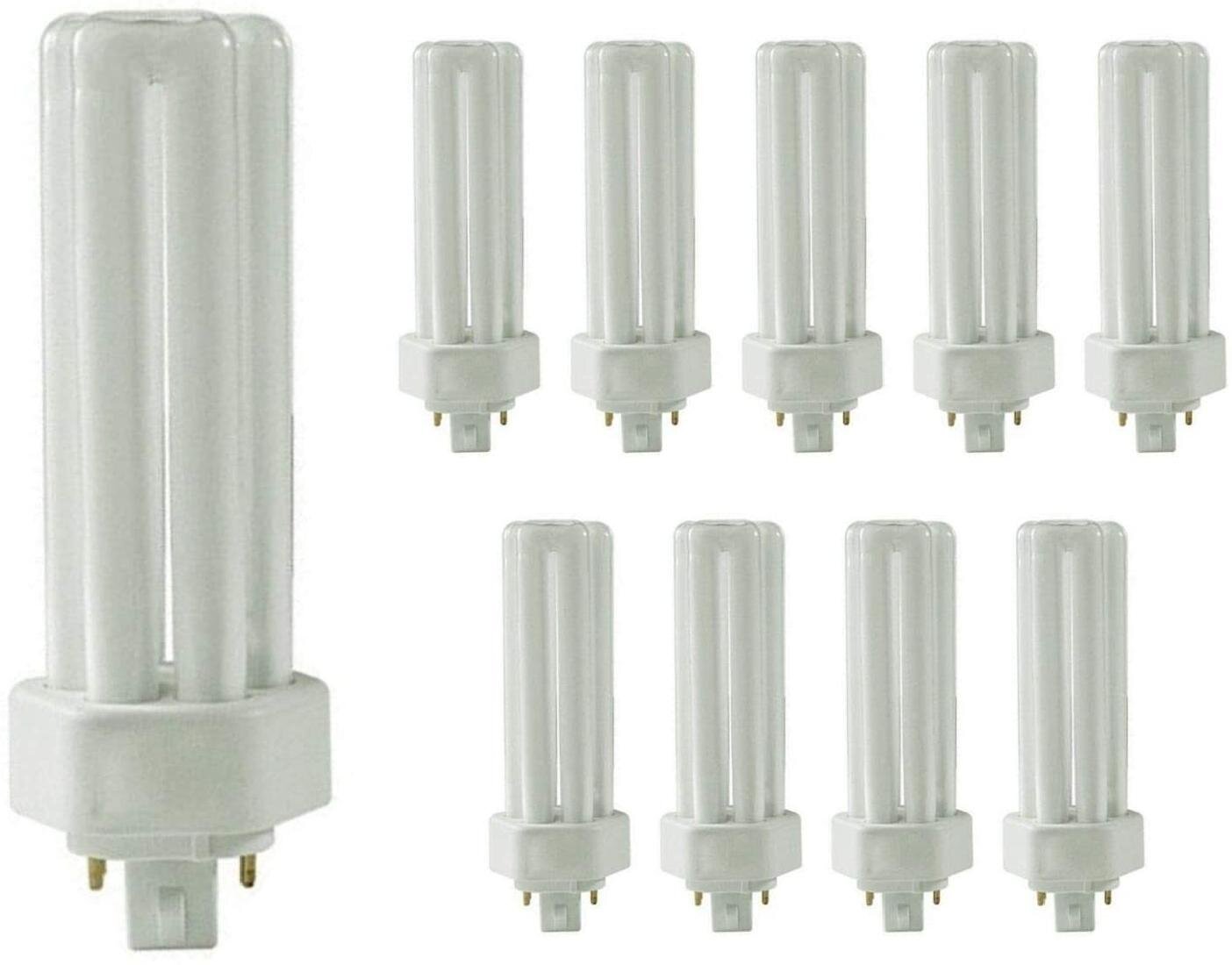 10 Pack Sunlite 2-Pin Fluorescent 5W 2700K Warm White U Shaped PL CFL Twin Tube Plugin Bulbs with G23 Base 