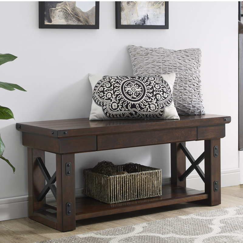 Laurel Foundry Modern Farmhouse Gladstone Wood Storage Bench Reviews Wayfair