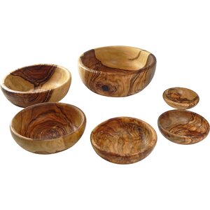 Olive Wood 6 Piece Nesting Bowl Set