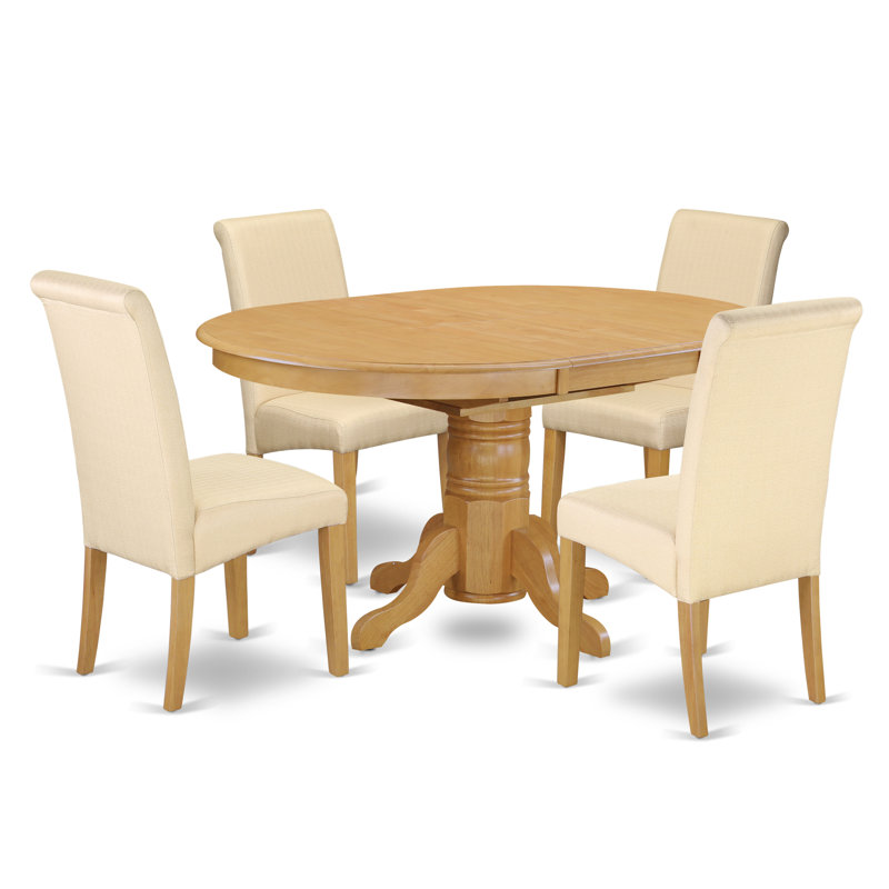 Charlton Home Park Ridge Oval Table 5 Piece Extendable Solid Wood