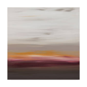 Trademark Art Sunset Stripes Pink White Acrylic Painting Print