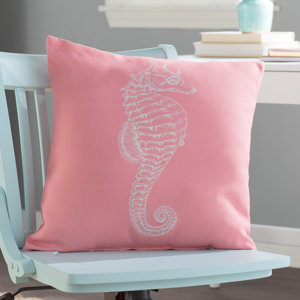 Brookline Seahorse Indoor/Outdoor Throw Pillow