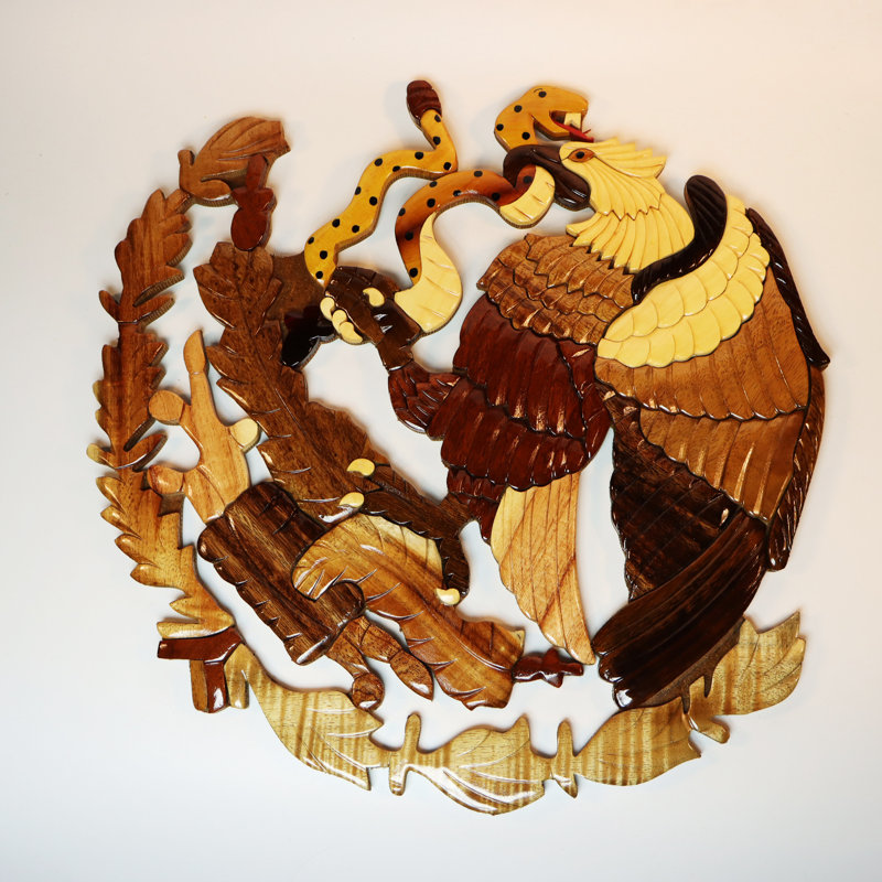 Foundry Select Big Intarsia Wooden Mexican Eagle Wall Decor Wayfair