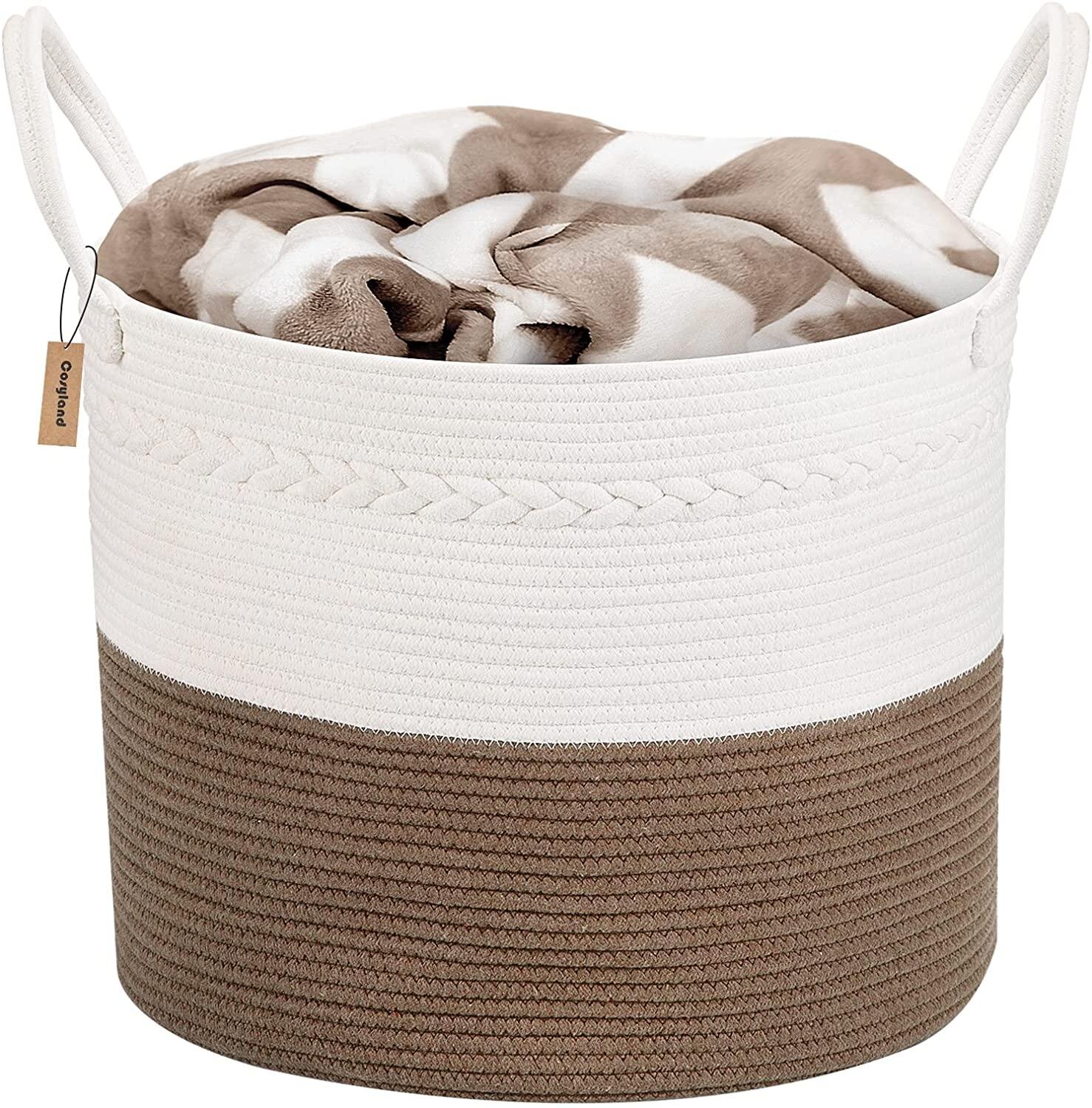 Laundry Hamper Basket Bin Storage Cotton Thread Woven Rope Clothes Toy Organizer