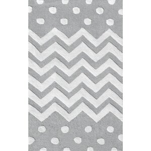 Gray/White Area Rug