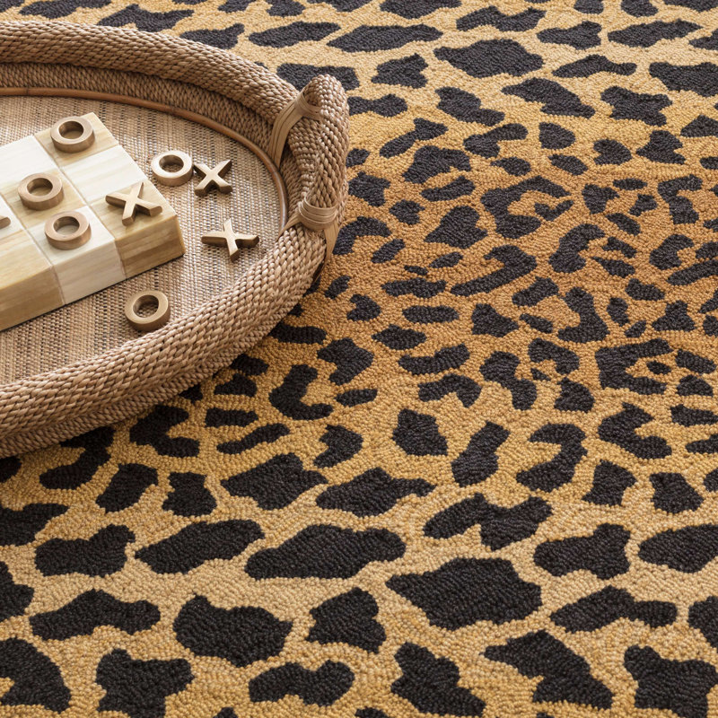 Dash And Albert Rugs Leopard Animal Print Hand Hooked Wool Brown Black Area Rug Reviews Perigold