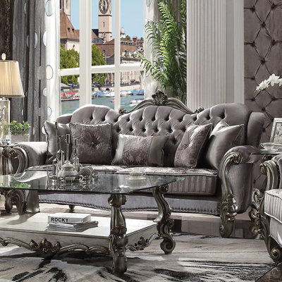 Bersaillies 92 Velvet Rolled Arm Sofa AJ Homes Studio