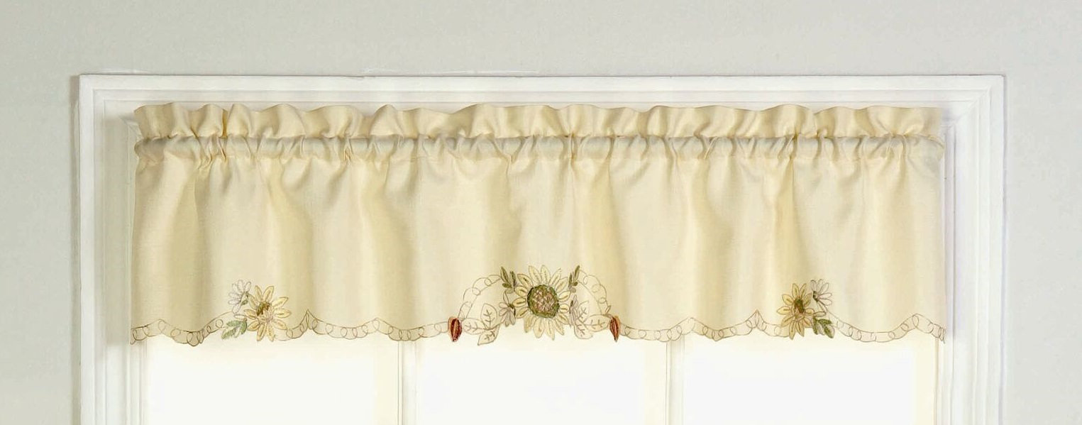 August Grove Cripe Embroidered Sunflower Tailored Kitchen 60