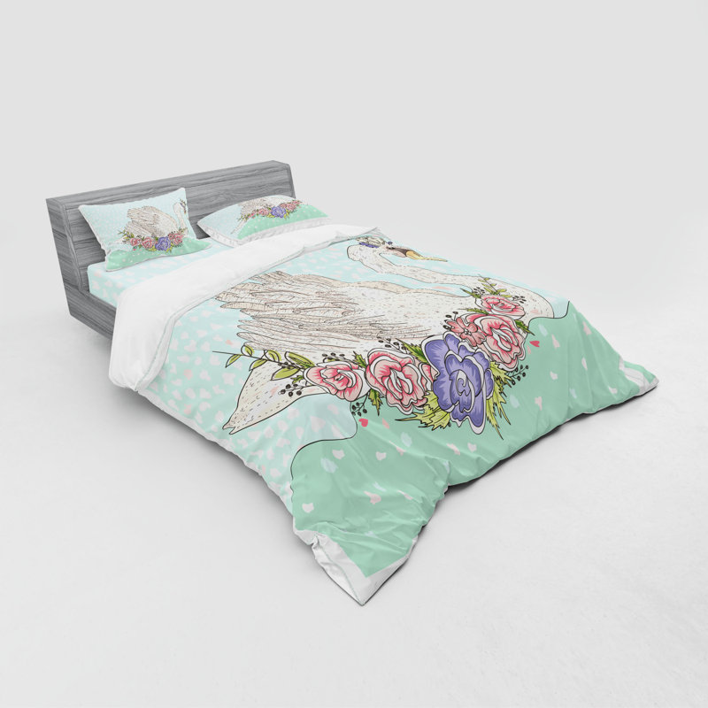 East Urban Home Queen Cartoon Swan On Water Crown Flowers Dreamy Fairytale Kids Playroom Duvet Cover Set Wayfair Bedtime stories and songs for kids youtube channel presents rapunzel cartoon kids bedtime story and a collection of popular. wayfair