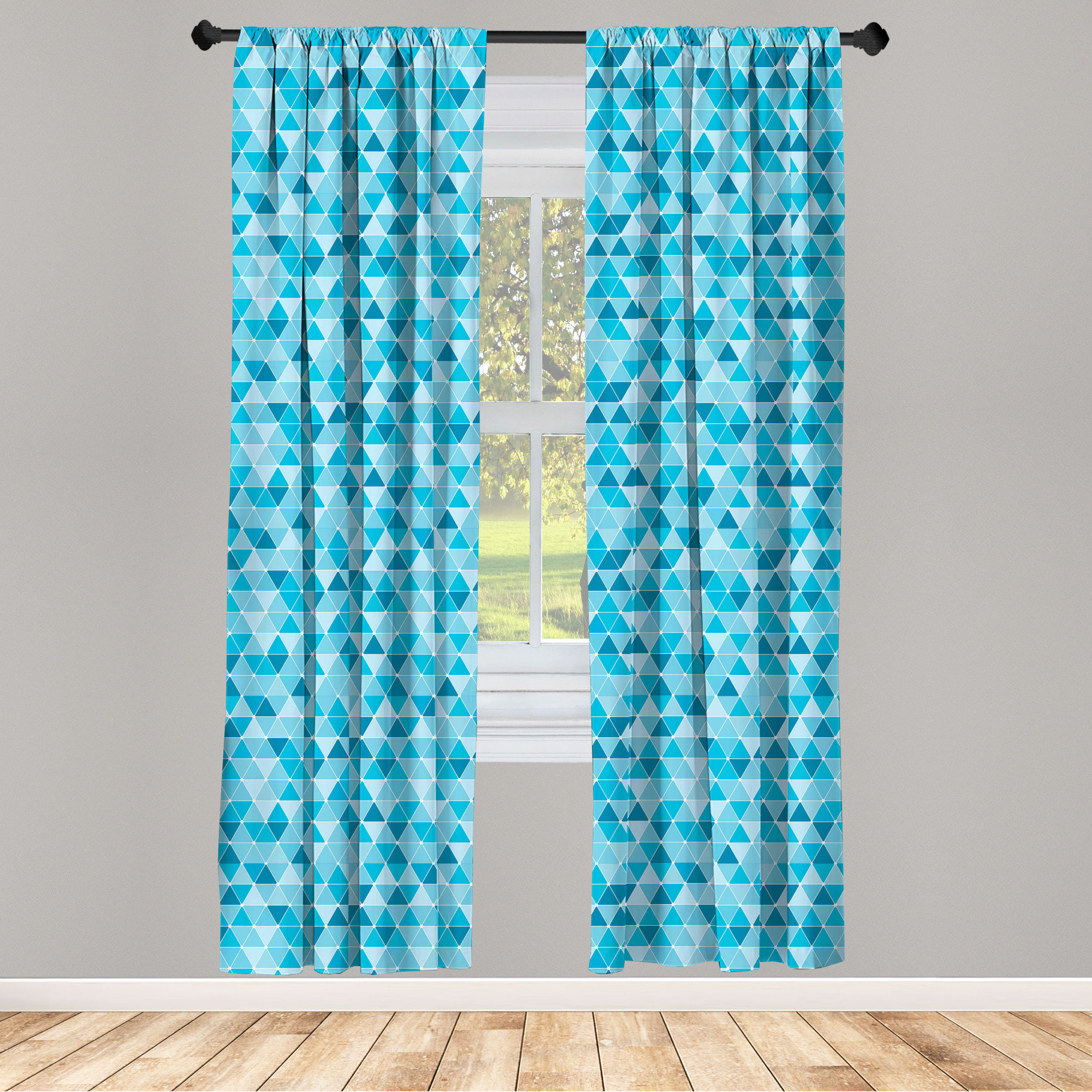 Dark Blue Curtains 2 Panel Set Decor 5 Sizes Available Window Drapes Ambesonne 