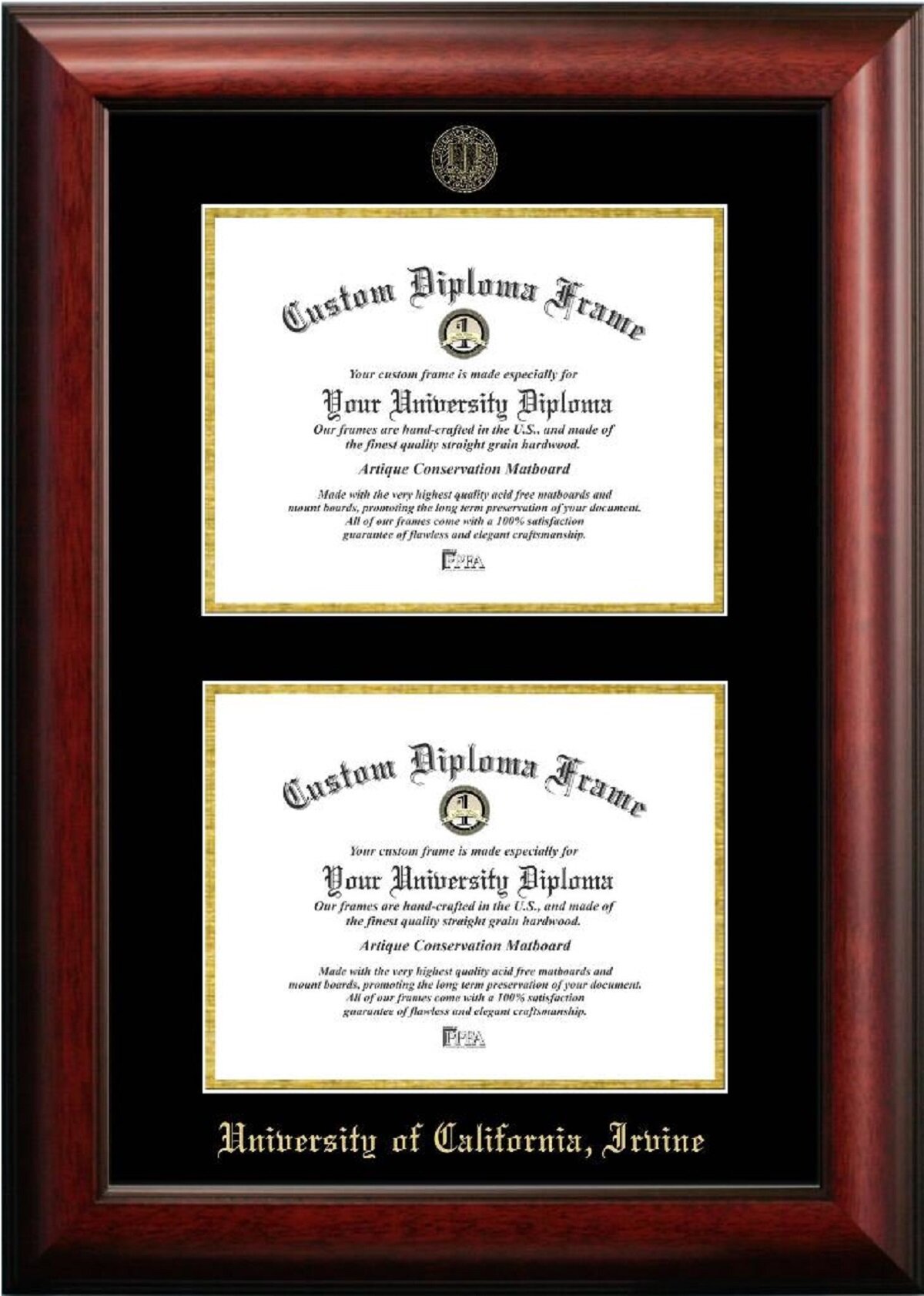 University of California Irvine Double Degree Diploma Picture Frame