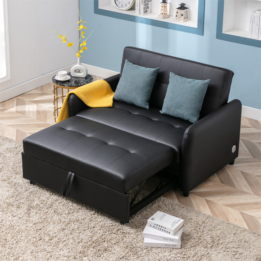 Latitude Run® 51.5'' Vegan Leather Sleeper Sofa Wayfair