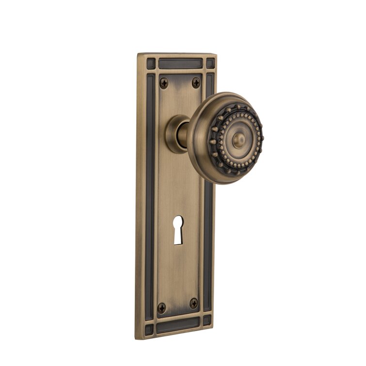 2.25 Mortise Nostalgic Warehouse Mission Plate with Keyhole Mission Knob Oil-Rubbed Bronze