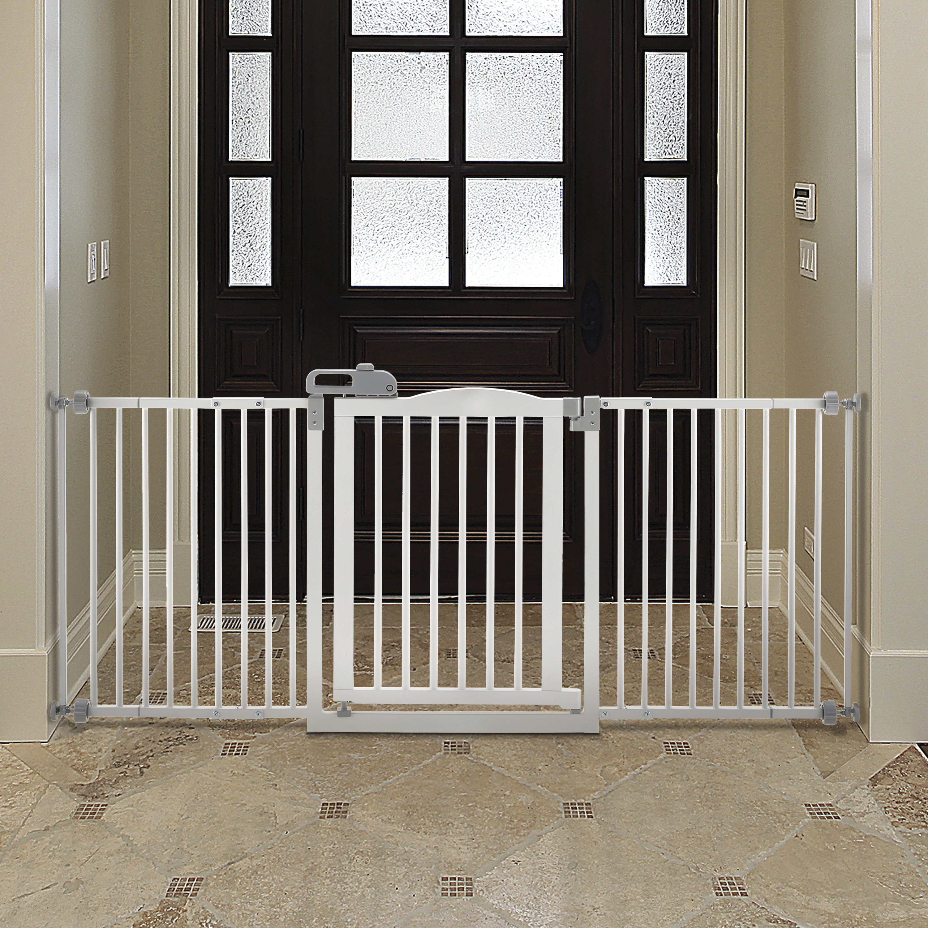 wide baby gate with pet door