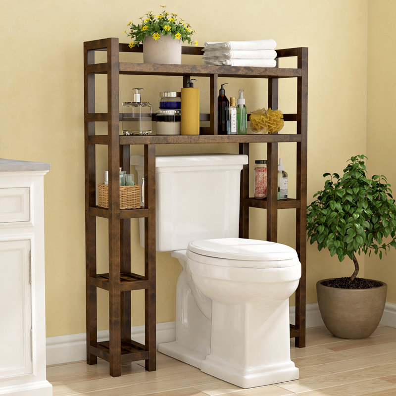 D Solid Wood Over-The-Toilet Storage 