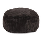 Billericay 22 Faux Fur Round Solid Color Pouf Ottoman by Mercer41