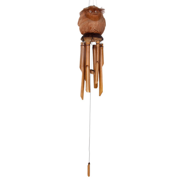 Novica Coconut Gorilla On Bamboo Wind Chime Wayfair