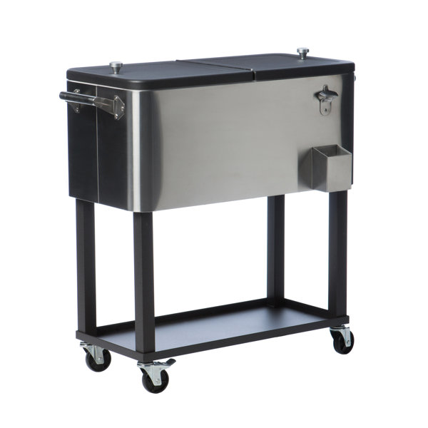 Patio Coolers You Ll Love Wayfair 80 Qt Stainless Steel Rolling Cooler With Cover