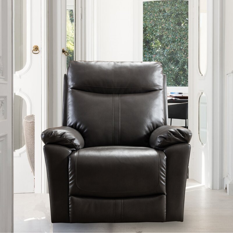 Winston Porter Leather Recliner Chair For Living Room ...