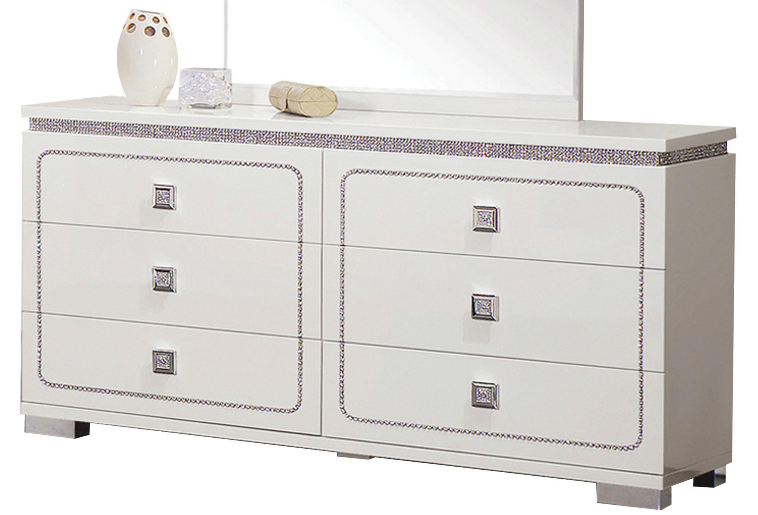 House Of Hampton Withrow Wooden Glamorous Beveled Dresser Mirror Wayfair