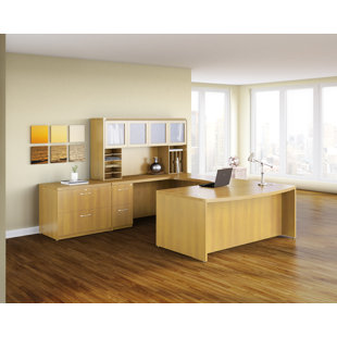 Go to store & view more images Mayline Group Aberdeen Executive Desk with Hutch