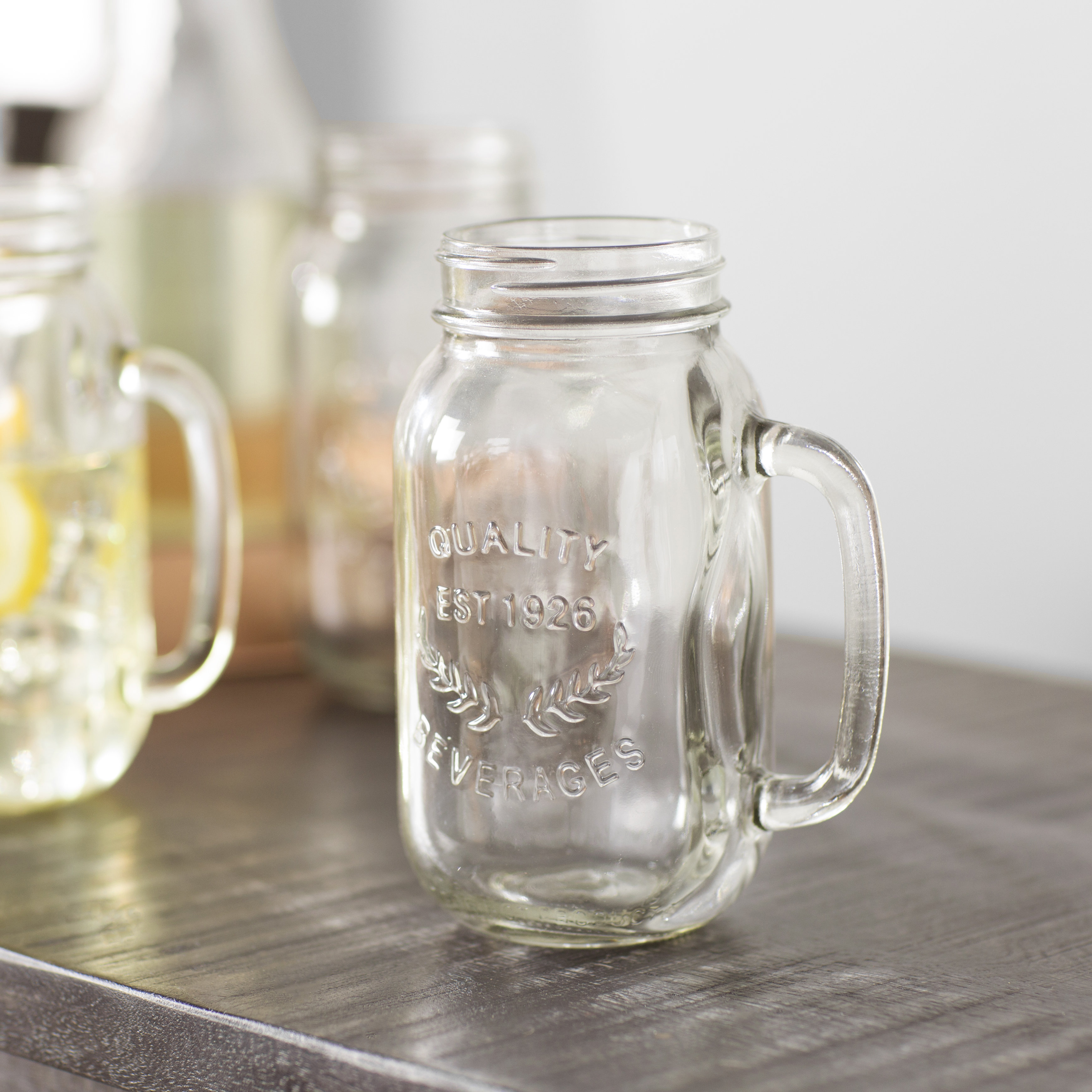 Glassware & Drinkware Home & Garden 6 x Mason Jars Clear Glass Metal
