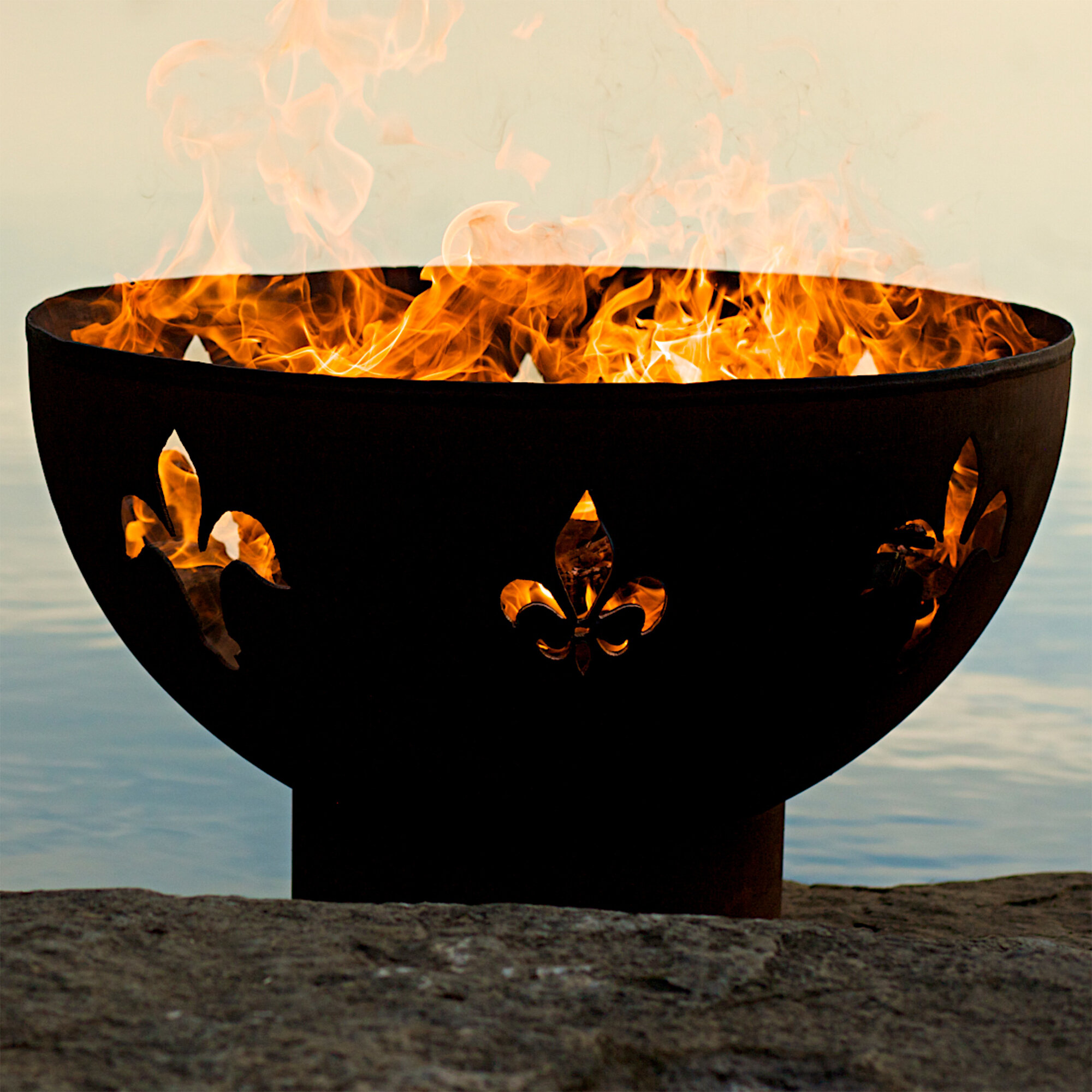 Fire Pit Art Fleur De Lis Bowl Steel Fire Pit Wayfair