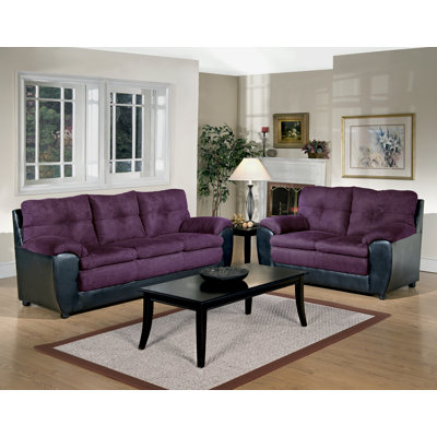 Salomon Sofa Winston Porter Upholstery Oscar Amethyst San Marino Black