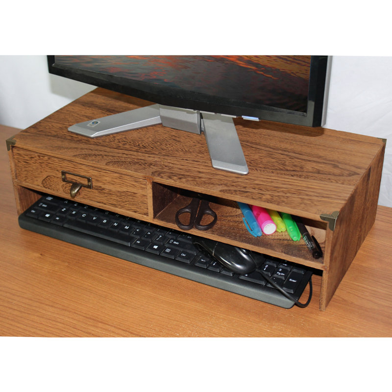 Three Posts Teen Ellijay Wooden Monitor Stand Computer Riser With