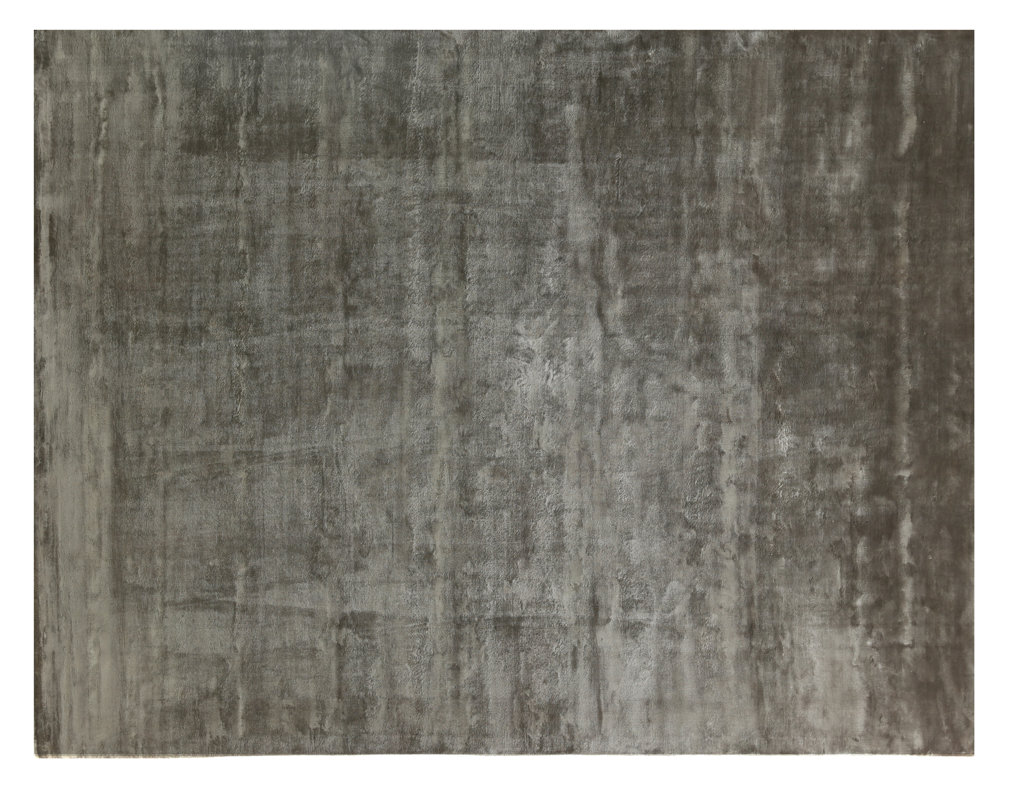 Exquisite Rugs Plain Dove Hand Knotted Silk Dark Gray Area Rug Plain Dove Hand Knotted Silk Dark Gray Area Rug
