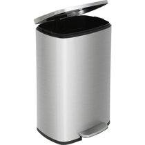 Brushed Nickel Trash Can | Wayfair