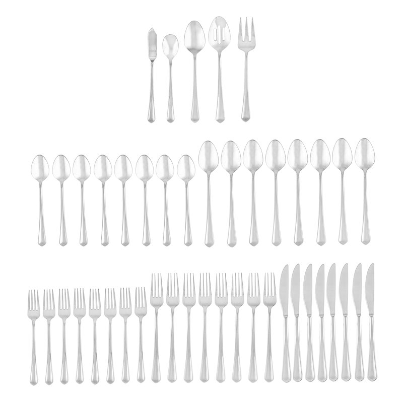 Charlton Home Renate Mirror 45 Piece Flatware Set Service For 8 Reviews Wayfair