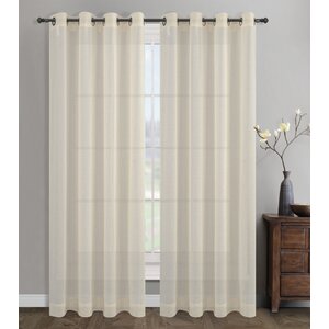 Sahara Solid Sheer Grommet Curtain Panels (Set of 2)
