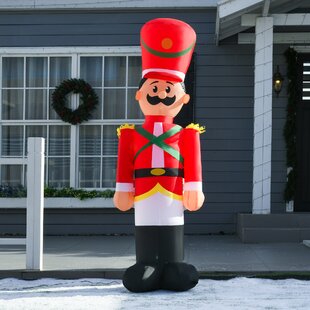 45" Set of 2 Toy Soldier Nutcracker Sculpture Outdoor Christmas Yard Decoration 