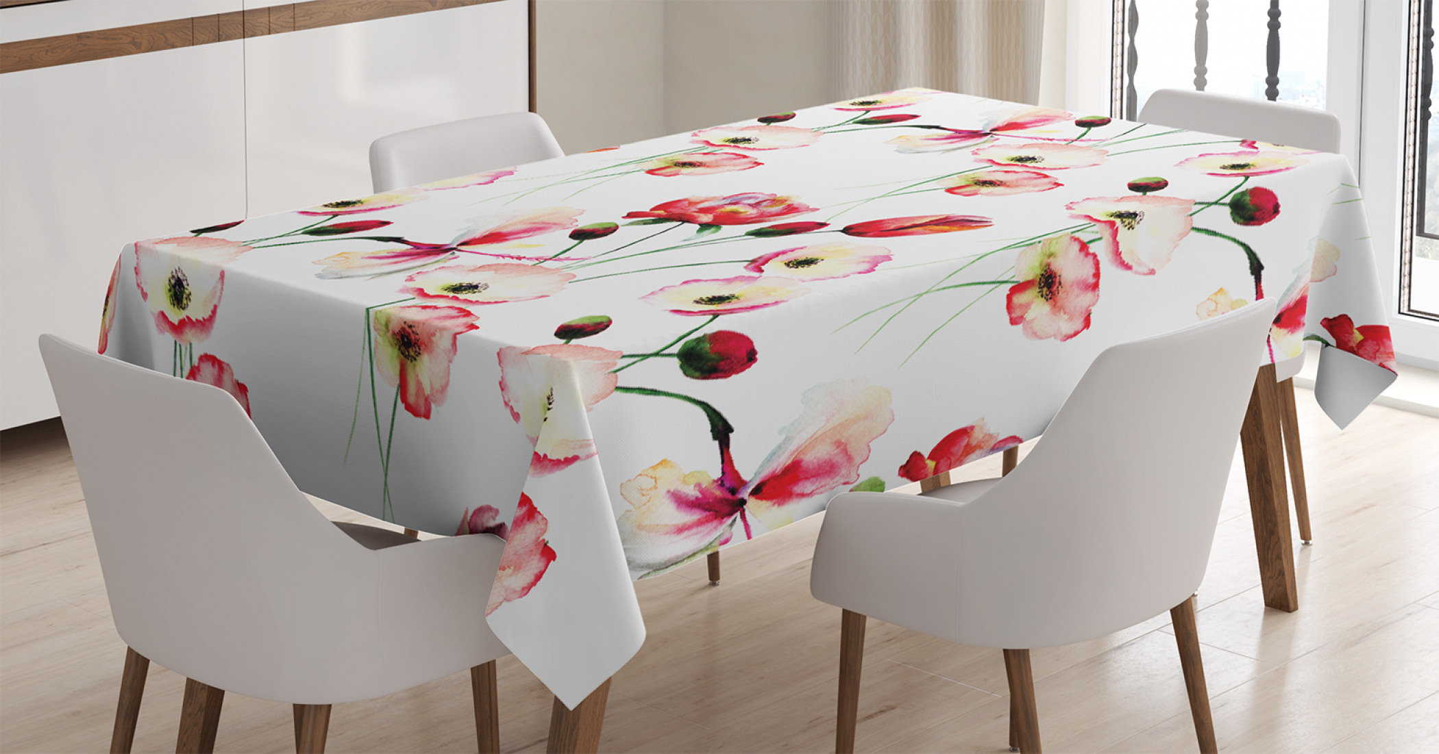 East Urban Home Ambesonne Flower Tablecloth Pattern With Poppy