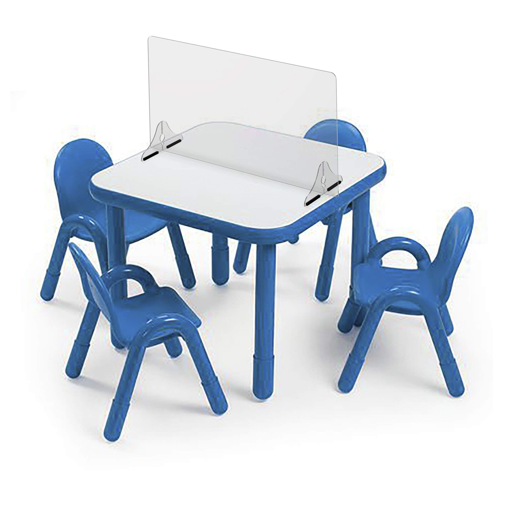 School Desks or Tables Sneeze Guard for Classroom Social Distancing Three Sides. Crystal Clear 