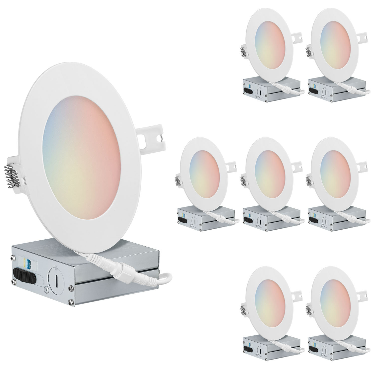 QPLUS 4" Ultra Slim LED Canless Recessed Lighting Kit 5CCT Wayfair