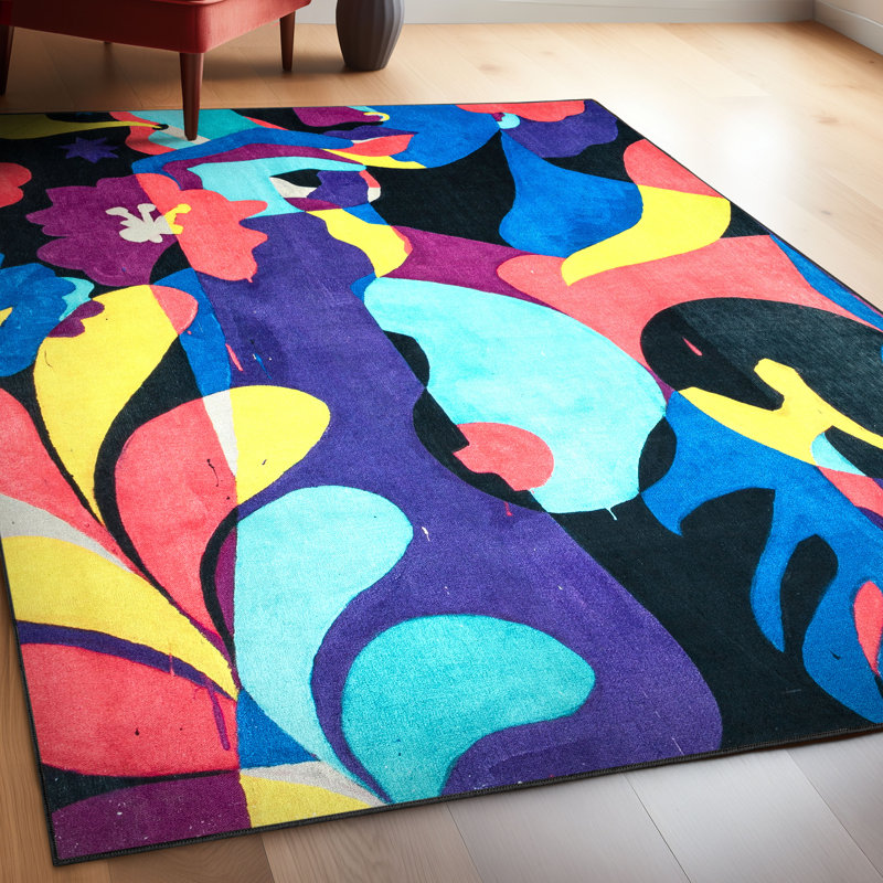 Well Woven x Misha Tyutyunik The Sunday Jungle Collection A Room With a View Abstract Multi Area Rug Rug Size: Rectangle 6'7" x 9'3"