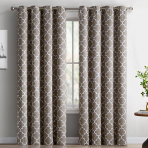 Kuhlmann Lattice Geometric Blackout Thermal Grommet Curtain Panels (Set of 2)
