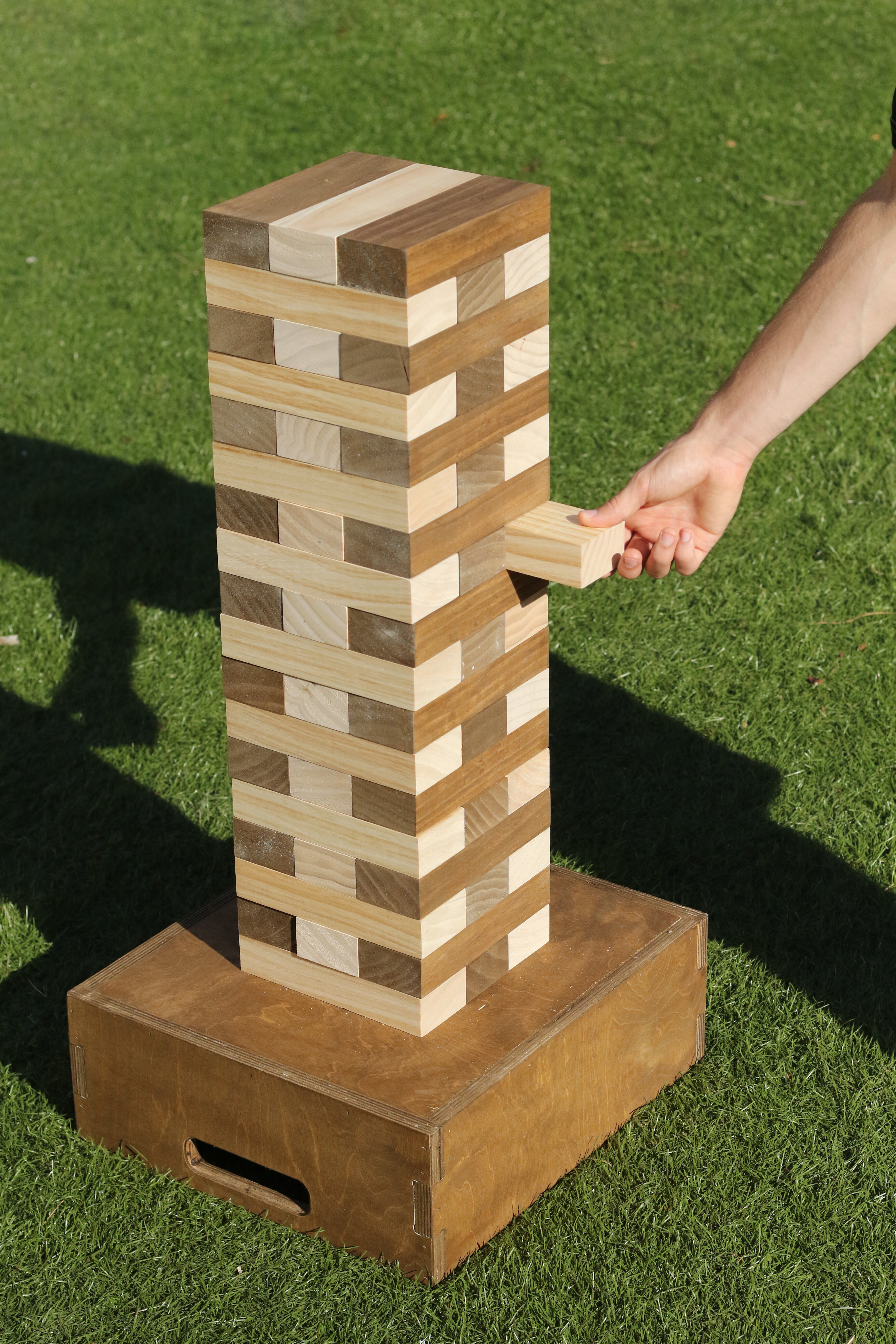 54 PCS TUMBLE TOWER BLOCKS Giant Wood Stacking Game 1 Dice Set Canvas Bag