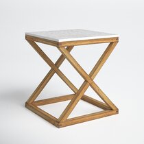 White/Wood Session Roost End Table 