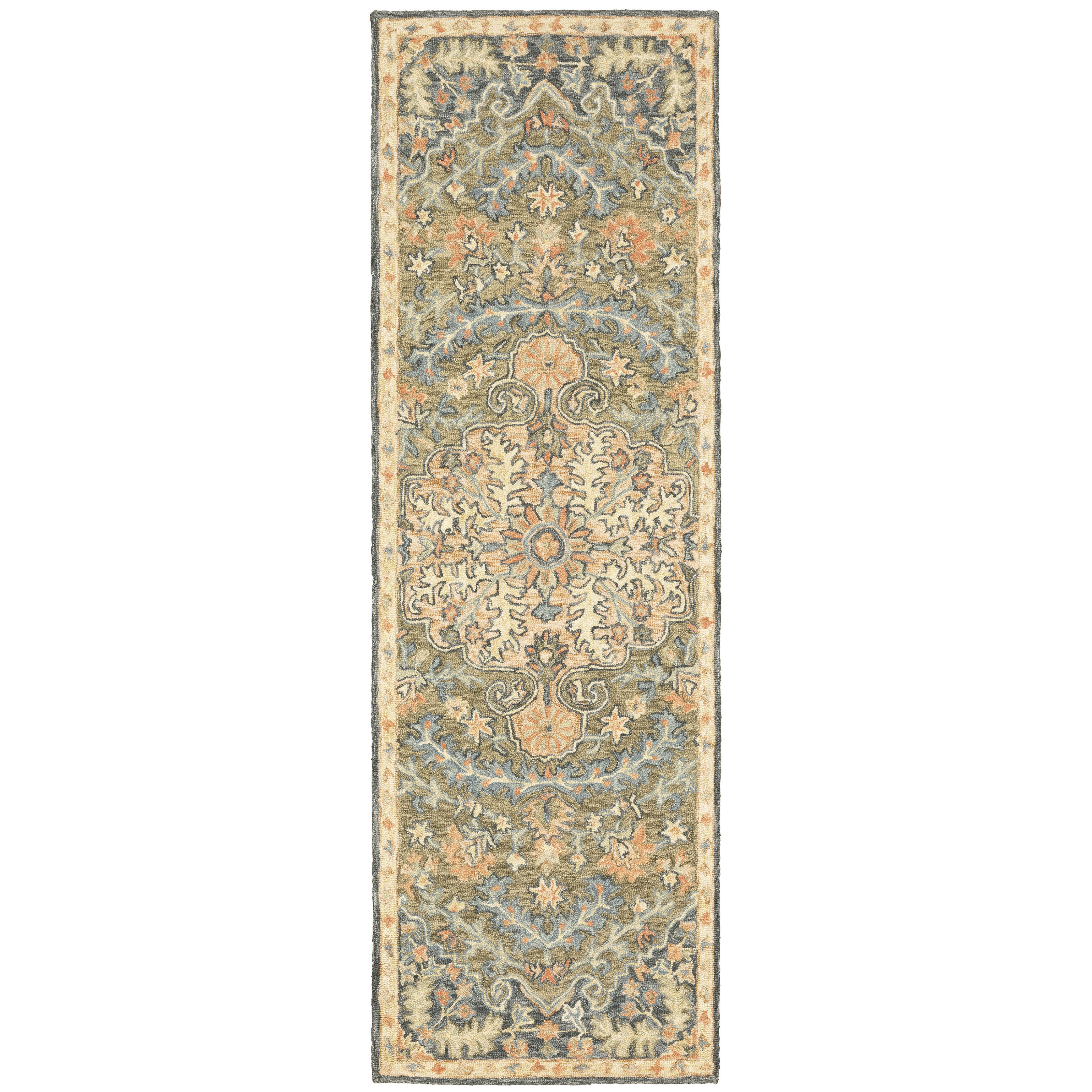 Birch Lane™ Nichols Oriental Hand Hooked Wool Red/Green/Blue Area Rug ...