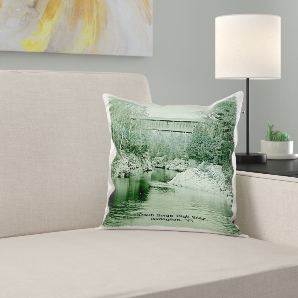 Winooski Gorge High Bridge Burlington Vt Pillow Cover