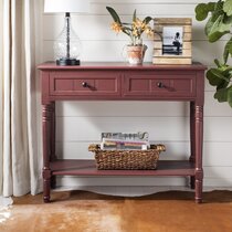 red rustic console table