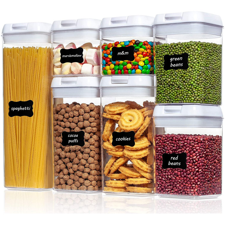 Airtight Food Storage Containers,Vtopmart 7 Pieces BPA Free Plastic Cereal  Containers With Easy Lock Lids,For Kitchen Pantry Organization And ...