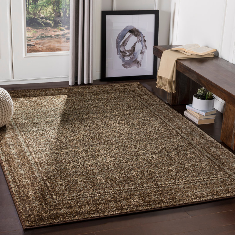 Bungalow Rose Ramsay Oriental Dark Brown Tan Pale Blue Area Rug Reviews Wayfair